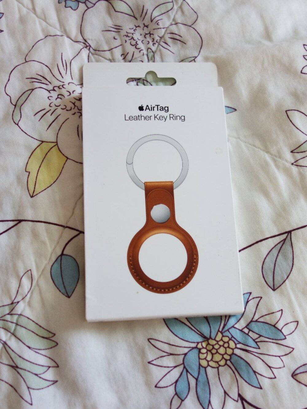 Apple air tag Leather key ring Saddle Brown NIP!
